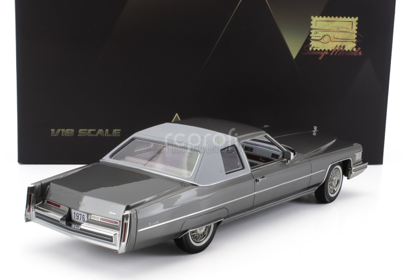 Stamp-models Cadillac Coupe De Ville 1976 1:18 Šedá Bílá