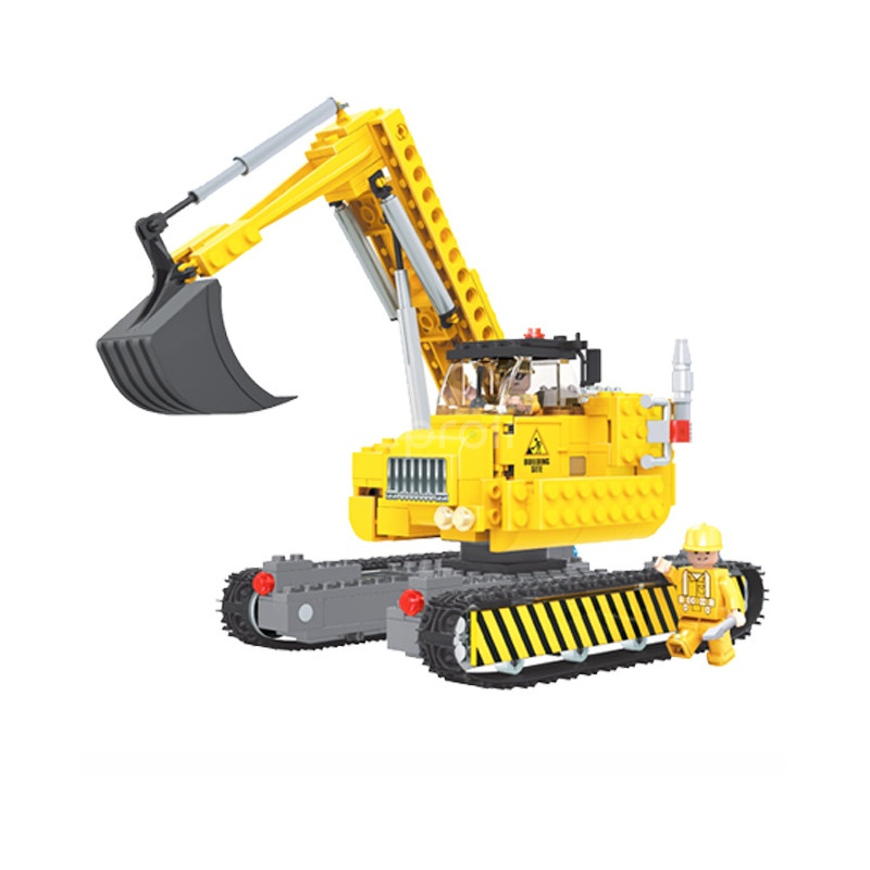 Stavebnice Ausini 92891 Bagr - kostky rozměrově shodné s Lego