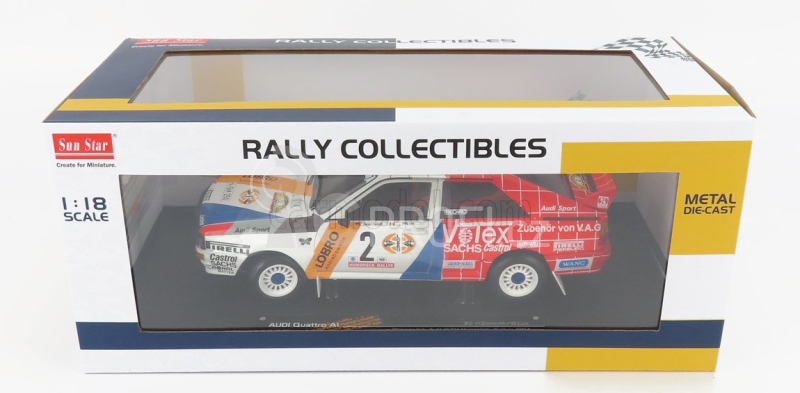 Sun-star Audi Quattro A1 N 2 Winner Rally International Avd/sth Hunsruck 1984 H.demuth - W.lux 1:18 Červená Bílá
