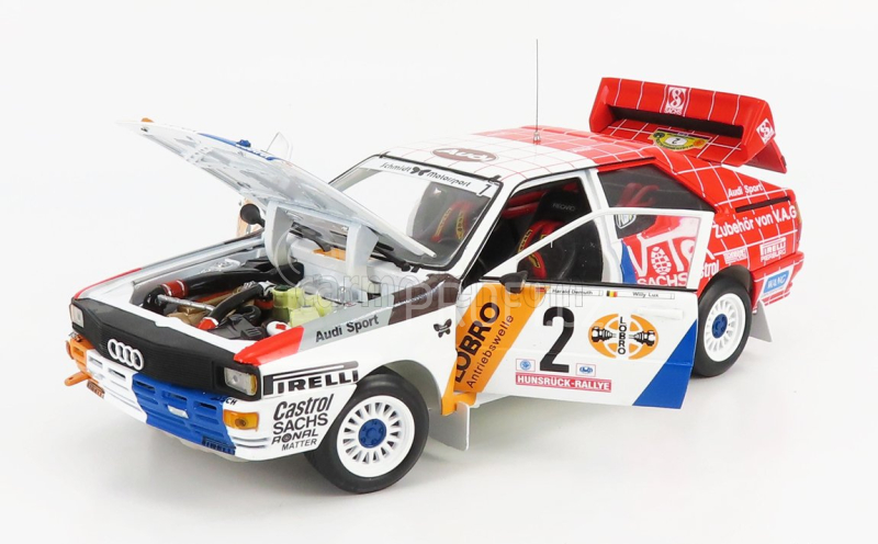 Sun-star Audi Quattro A1 N 2 Winner Rally International Avd/sth Hunsruck 1984 H.demuth - W.lux 1:18 Červená Bílá