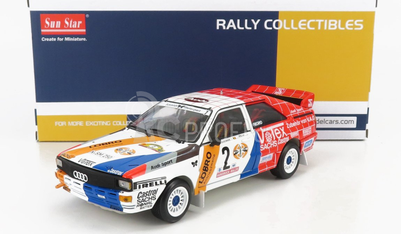 Sun-star Audi Quattro A1 N 2 Winner Rally International Avd/sth Hunsruck 1984 H.demuth - W.lux 1:18 Červená Bílá