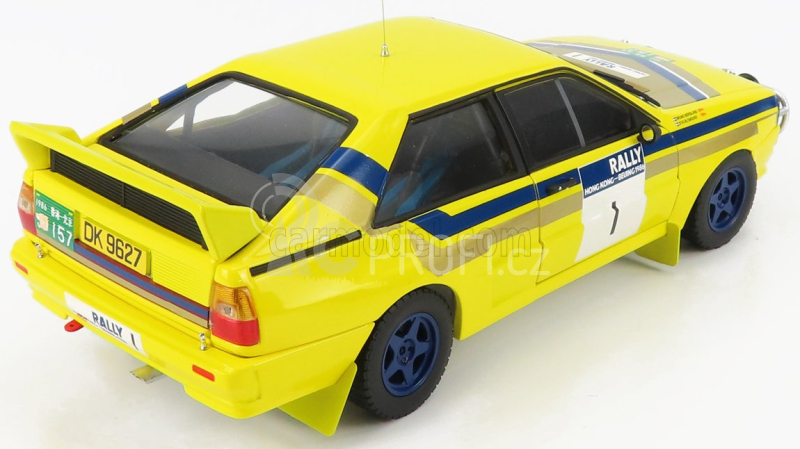 Sun-star Audi Quattro (night Version) N 1 Winner Rally Hong Kong-beijing 1986 Stig Blomqvist - Bruno Berglund 1:18 Žlutá Modrá
