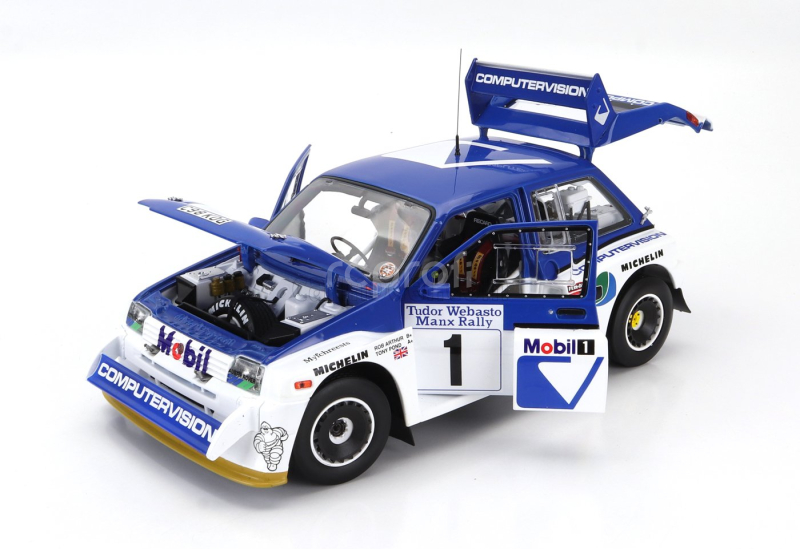 Sun-star Austin Mg Metro 6r4 N 1 Winner Rally Manx International 1986 T.pond - R.arthur 1:18 Modrá Bílá