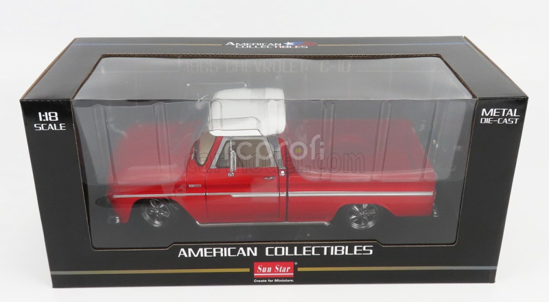 Sun-star Chevrolet C-10 Pick-up Lowrider 2-door 1965 1:18 Červená Bílá