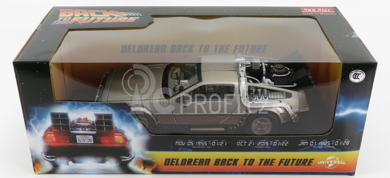 Sun-star De lorean Time Machine - Back To The Future 1 - Ritorno Al Futuro 1 1:18 Silver