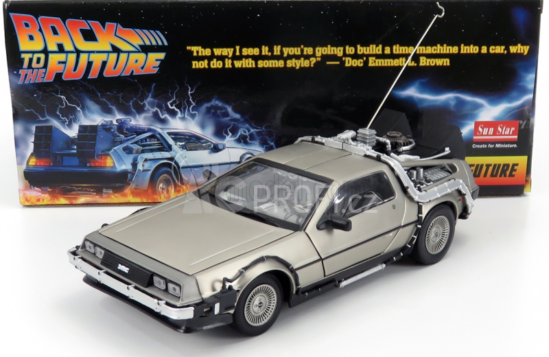 Sun-star De lorean Time Machine - Back To The Future 1 - Ritorno Al Futuro 1 1:18 Silver