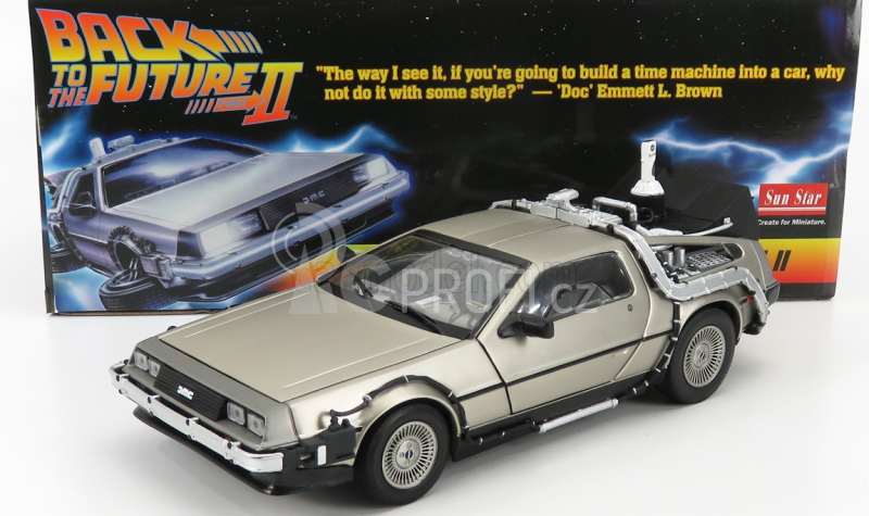 Sun-star De lorean Time Machine - Back To The Future 2 - Ritorno Al Futuro 2 1:18 Silver