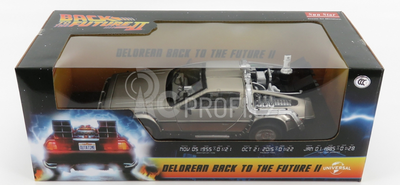 Sun-star De lorean Time Machine - Back To The Future 2 - Ritorno Al Futuro 2 1:18 Silver