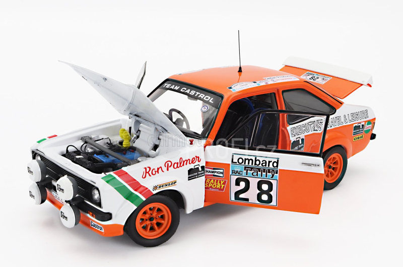 Sun-star Ford england Escort Mkii Rs 1800 (night Version) Castrol N 28 Rally Rac Lombard 1978 Malcolm Wilson - Ron Palmer 1:18 Bílá Oranžová