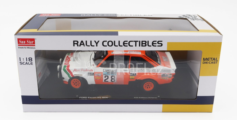 Sun-star Ford england Escort Mkii Rs 1800 (night Version) Castrol N 28 Rally Rac Lombard 1978 Malcolm Wilson - Ron Palmer 1:18 Bílá Oranžová
