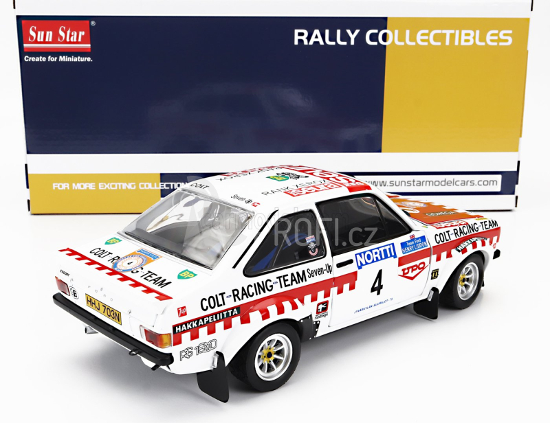 Sun-star Ford england Escort Mkii Rs 1800 (night Version) N 4 3rd Rally 1000 Lakes 1975 Timo Makinen - Henry Liddon 1:18 Bílá Červená