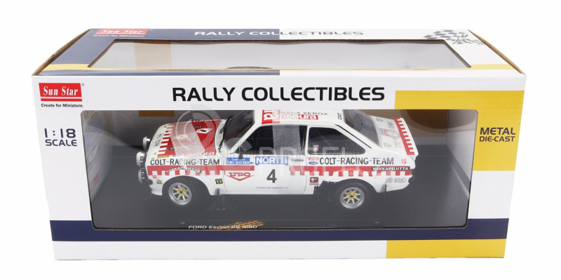Sun-star Ford england Escort Mkii Rs 1800 (night Version) N 4 3rd Rally 1000 Lakes 1975 Timo Makinen - Henry Liddon 1:18 Bílá Červená