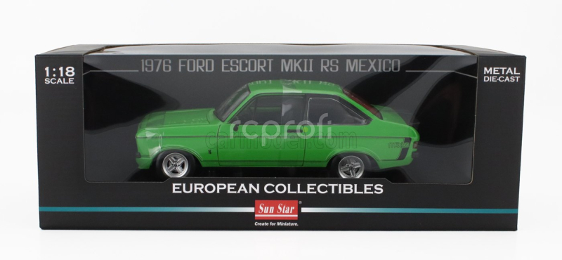 Sun-star Ford england Escort Mkii Rs Mexico Rhd 1976 1:18 Zelená