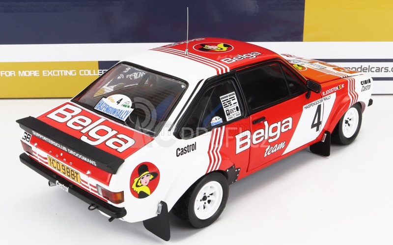 Sun-star Ford england Escort Rs 1800 (night Version) N 4 4th Rally Lotto Haspengouw 1981 R.droogmans - R.joosten 1:18 Červená Bílá