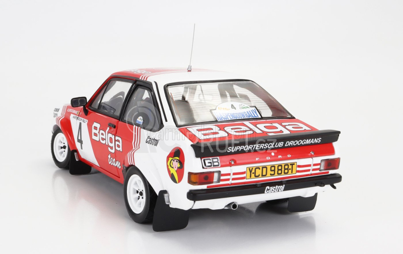 Sun-star Ford england Escort Rs 1800 (night Version) N 4 4th Rally Lotto Haspengouw 1981 R.droogmans - R.joosten 1:18 Červená Bílá