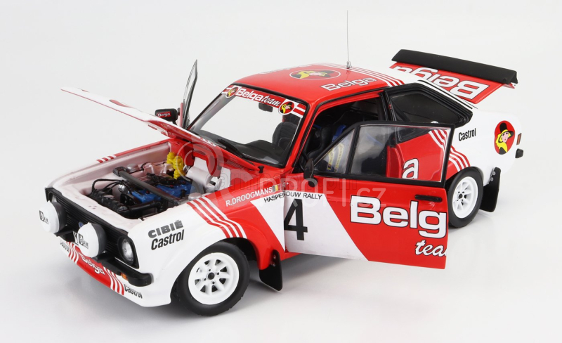 Sun-star Ford england Escort Rs 1800 (night Version) N 4 4th Rally Lotto Haspengouw 1981 R.droogmans - R.joosten 1:18 Červená Bílá