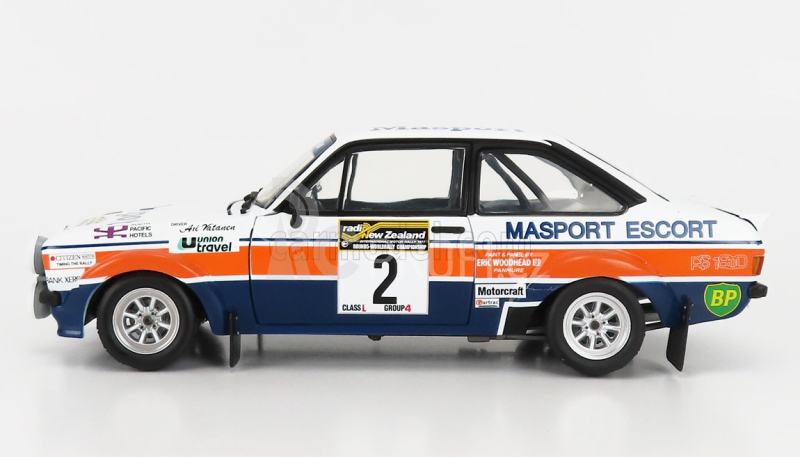 Sun-star Ford england Escort Rs1800 (night Version) N 2 2nd Rally South Pacific New Zealand 1977 A.vatanen - J.scott 1:18 Bílá Oranžová Modrá