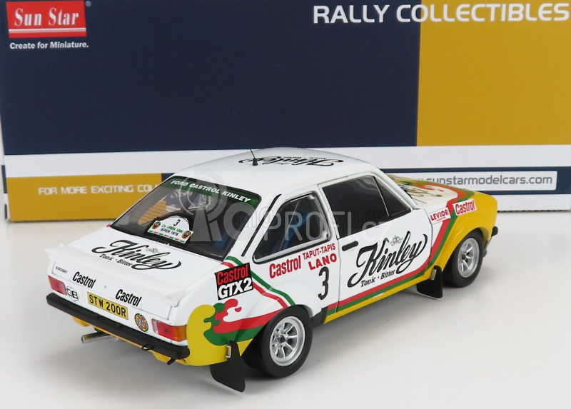 Sun-star Ford england Escort Rs1800 (night Version) N 3 2nd Rally 24h Ypres 1978 G.staepelaere - F.franssen 1:18 Bílá Žlutá
