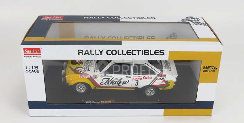 Sun-star Ford england Escort Rs1800 (night Version) N 3 2nd Rally 24h Ypres 1978 G.staepelaere - F.franssen 1:18 Bílá Žlutá