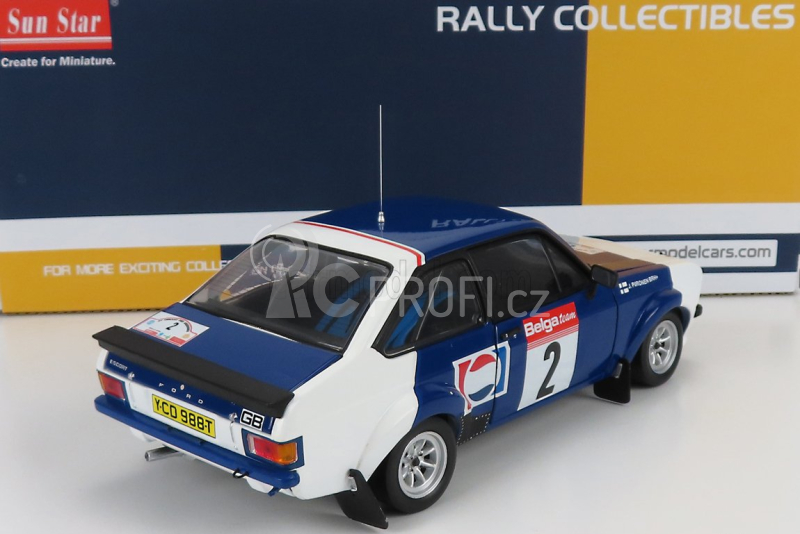 Sun-star Ford england Escort Rs1800 (night Version) Pepsi-cola N 2 Rally Circuit De Ardennes 1983 P.airikkala - J.pironen 1:18 Modrá Bílá