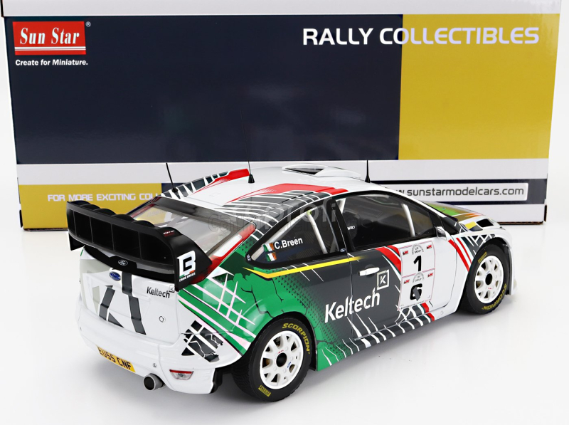 Sun-star Ford england Focus Rs Wrc Keltech N 1 Winner Rally Sprint Cff Group Boggeragh 2022 Craig Breen - Peter Brennan 1:18 Bílá Zelená Šedá