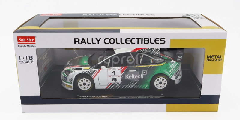 Sun-star Ford england Focus Rs Wrc Keltech N 1 Winner Rally Sprint Cff Group Boggeragh 2022 Craig Breen - Peter Brennan 1:18 Bílá Zelená Šedá