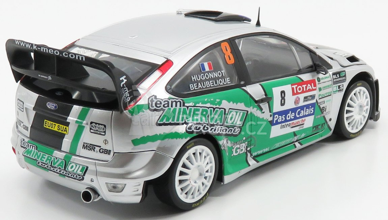 Sun-star Ford england Focus Rs Wrc08 N 8 Rally Du Touquet 2012 J.c.beaubelique - Higonnot 1:18 Stříbrná Zelená