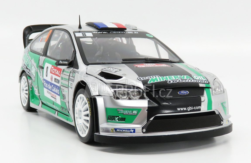 Sun-star Ford england Focus Rs Wrc08 N 8 Rally Du Touquet 2012 J.c.beaubelique - Higonnot 1:18 Stříbrná Zelená