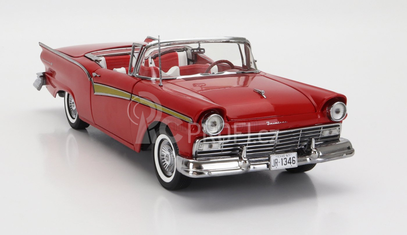 Sun-star Ford usa Fairlane 500 Skyliner Cabriolet Open 1957 1:18 Flame Red