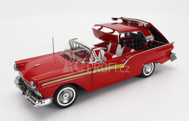 Sun-star Ford usa Fairlane 500 Skyliner Cabriolet Open 1957 1:18 Flame Red