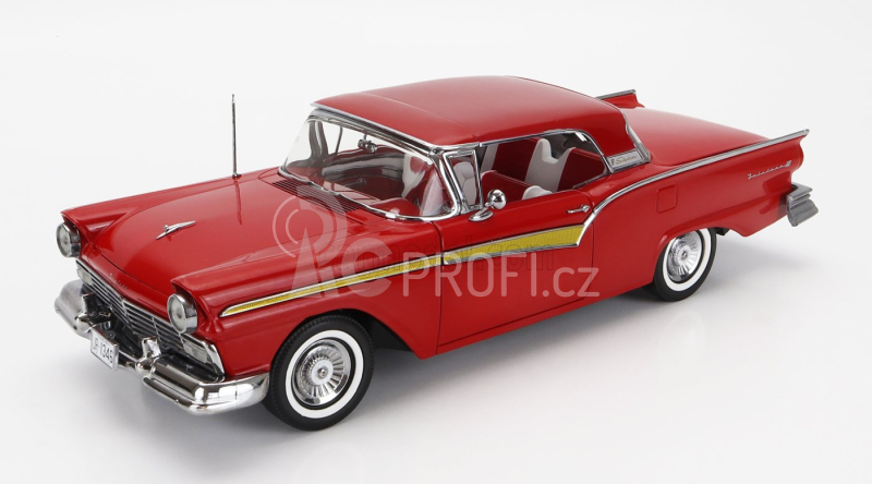 Sun-star Ford usa Fairlane 500 Skyliner Cabriolet Open 1957 1:18 Flame Red