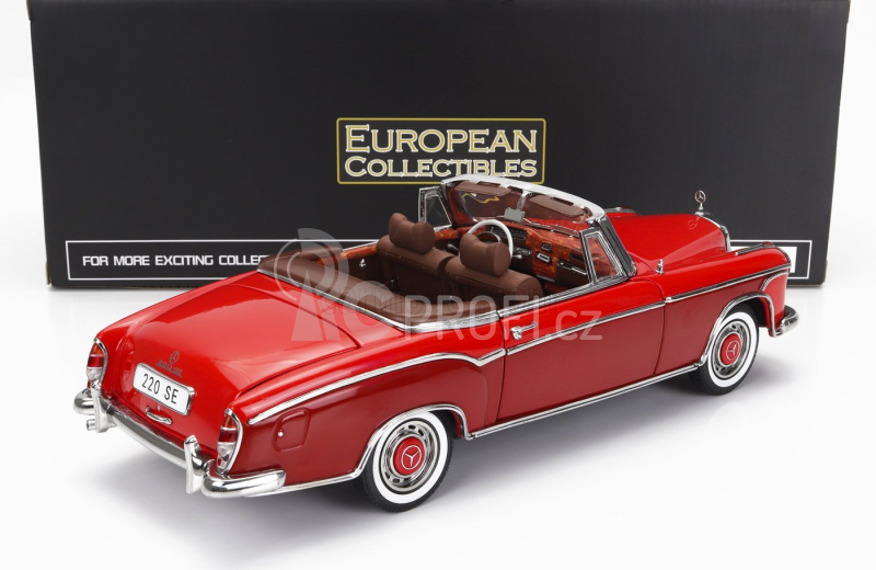 Sun-star Mercedes benz 220se Cabriolet Open 1960 1:18 2 Tóny Červené