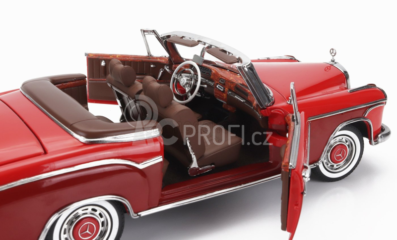 Sun-star Mercedes benz 220se Cabriolet Open 1960 1:18 2 Tóny Červené