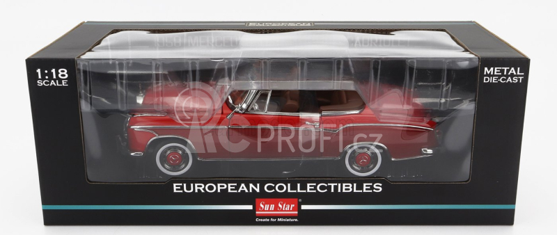 Sun-star Mercedes benz 220se Cabriolet Open 1960 1:18 2 Tóny Červené
