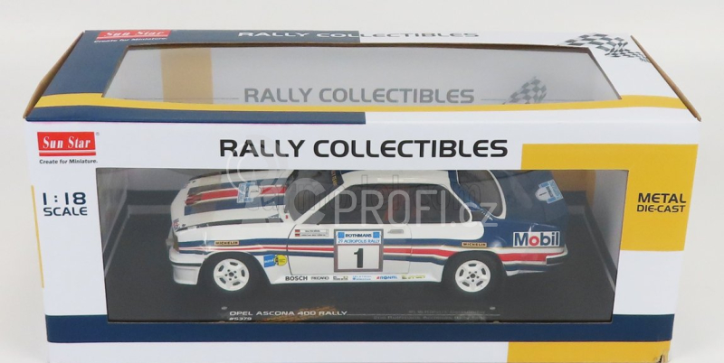 Sun-star Opel Ascona 400 N 1 2nd Rally Acropolis 1982 W.rohrl - C.geistdorfer 1:18 Bílá Modrá Červená