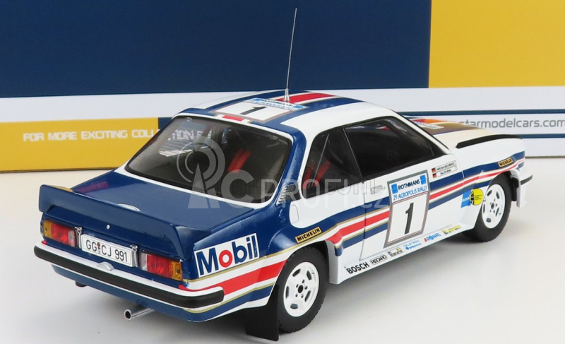 Sun-star Opel Ascona 400 N 1 2nd Rally Acropolis 1982 W.rohrl - C.geistdorfer 1:18 Bílá Modrá Červená