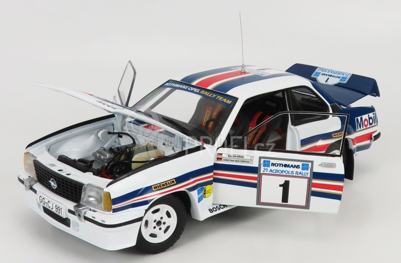 Sun-star Opel Ascona 400 N 1 2nd Rally Acropolis 1982 W.rohrl - C.geistdorfer 1:18 Bílá Modrá Červená