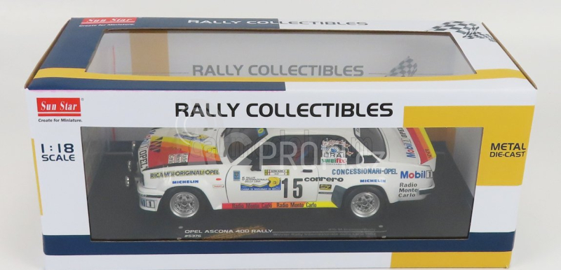 Sun-star Opel Ascona 400 (night Version) N 15 Winner Rally Internazionale Della Lana 1982 M.biasion - Rudy 1:18 Bílá