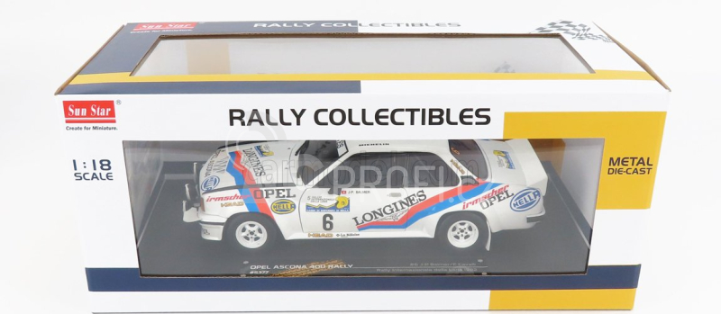Sun-star Opel Ascona 400 (night Version) N 6 Rally Internazionale Della Lana 1982 J.p.balmer - F.cavalli 1:18 Bílá Modrá Oranžová