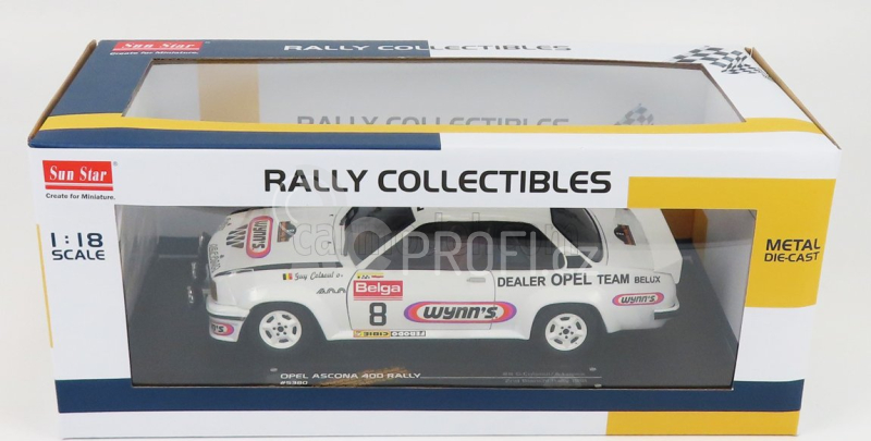 Sun-star Opel Ascona 400 (night Version) N 8 2nd Rally Bianchi 1981 G.colsoul - A.lopes 1:18 Bílá