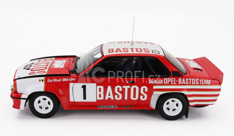 Sun-star Opel Ascona 400 Rally Bastos N 1 2nd Rally Circuit Des Ardennes 1983 Guy Colsoul - Alain Lopes 1:18 Červená Bílá