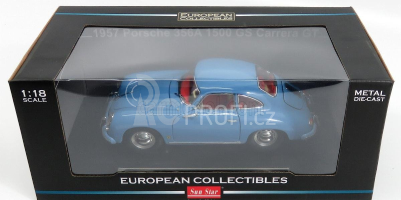Sun-star Porsche 356a 1500 Gs Carrera Gt Coupe 1957 1:18 Světle Modrá