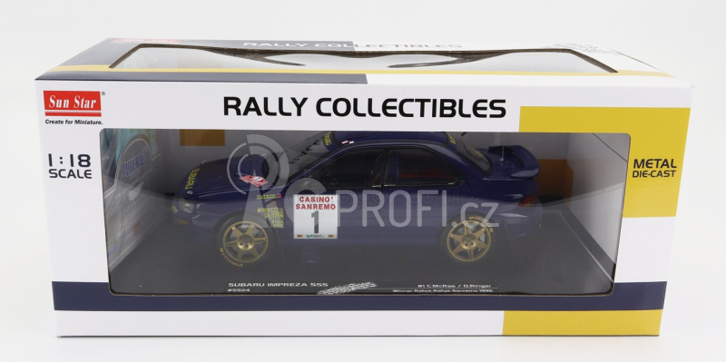 Sun-star Subaru Impreza 555 N 1 Winner Rally Sanremo 1996 C.mcrae - D.ringer 1:18 Blue