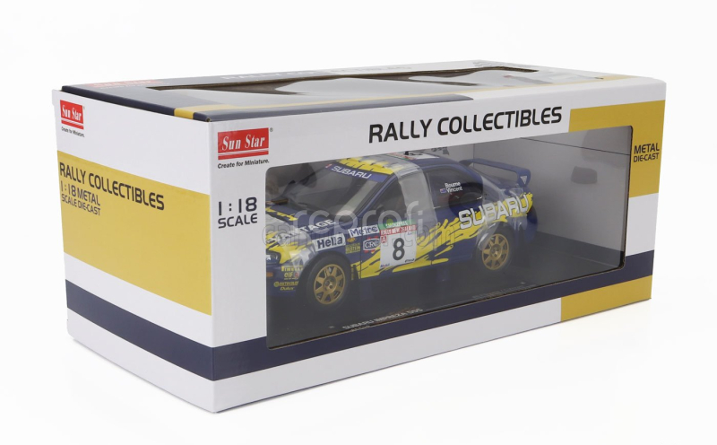 Sun-star Subaru Impreza 555 N 8 Rally New Zeland 1997 Peter Bourne - Craig Vincent 1:18 Modrá Žlutá