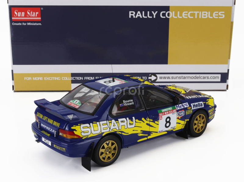 Sun-star Subaru Impreza 555 N 8 Rally New Zeland 1997 Peter Bourne - Craig Vincent 1:18 Modrá Žlutá