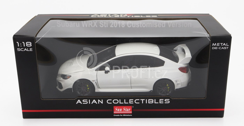 Sun-star Subaru Impreza Sti (s207) Custom Version 2018 1:18 Křišťálově Bílá Perla