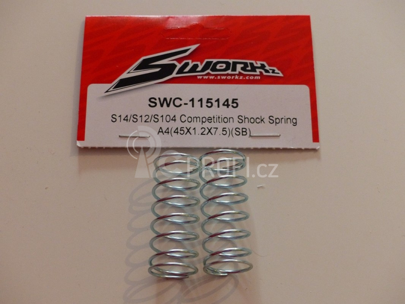 SWORKz 1/10 Competition pružiny olej. tlumičů A-4 45x1.2x7.5mm (SB), 2 ks.