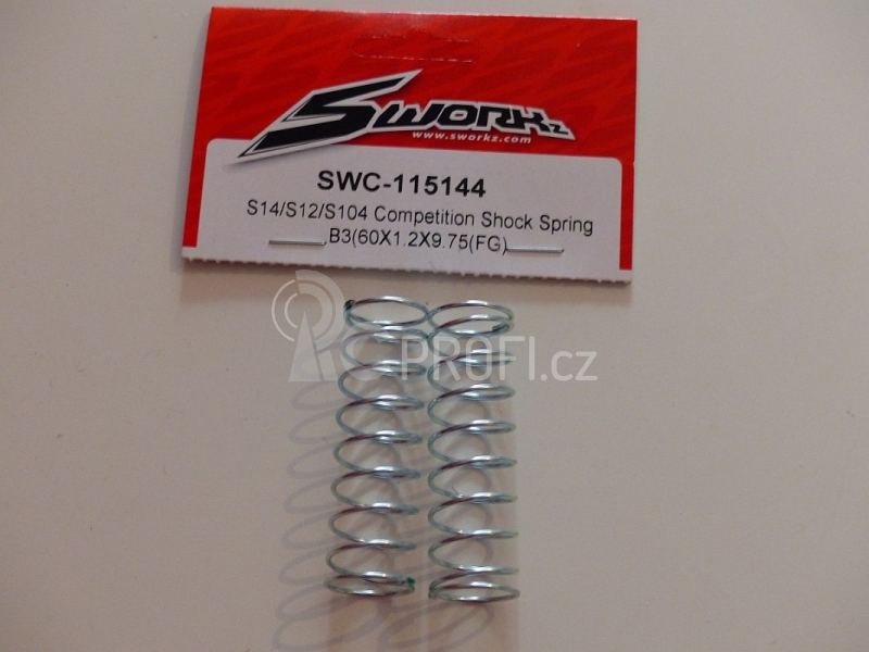 SWORKz 1/10 Competition pružiny olej. tlumičů B-3 60x1.2x9.75mm (FG), 2 ks.