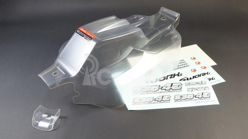 SWORKz 1/8 Falcon ST-4 ELEKTRO čirá lexanová karoserie, předříznutá, včetně nálepek, 1 ks.