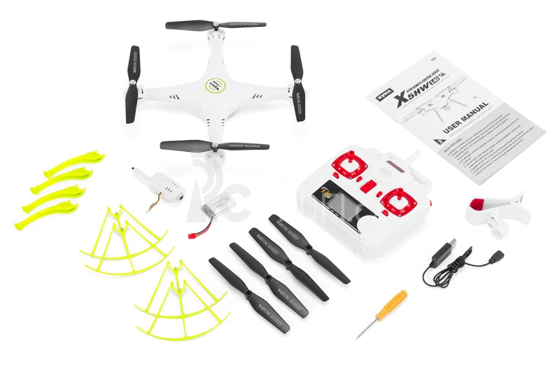 Dron Syma X5HW, bílá + náhradní baterie